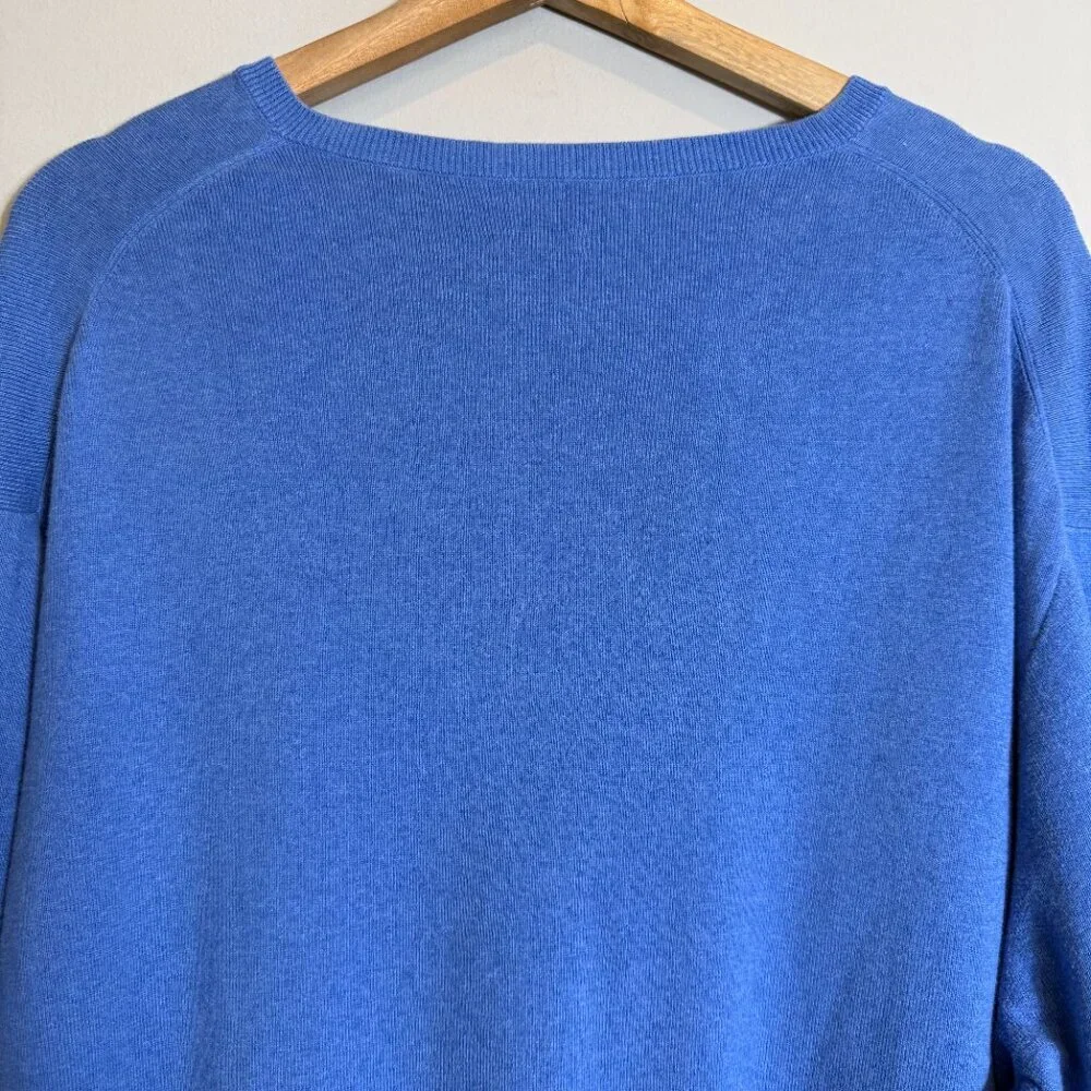 Polo Ralph Lauren Pima Cotton V-Neck Sweater Pullover Men's XL* Blue Preppy Soft